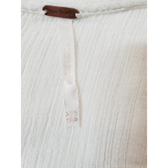 Free People Dress Womens Xs Oversized SHIFT White Mini Beach Cover-Up Tassels - Picture 7 of 14